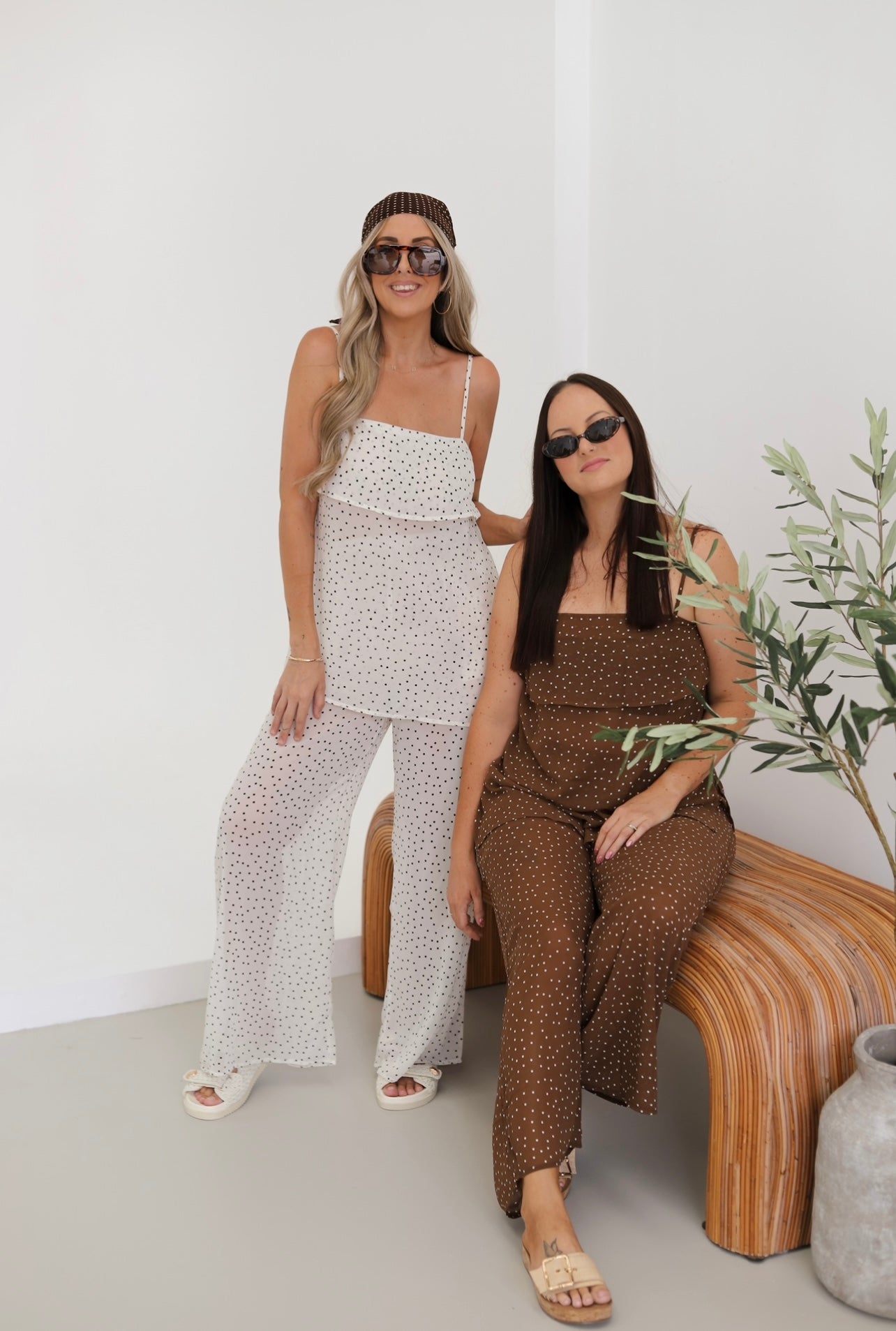 Sara Polka Set White