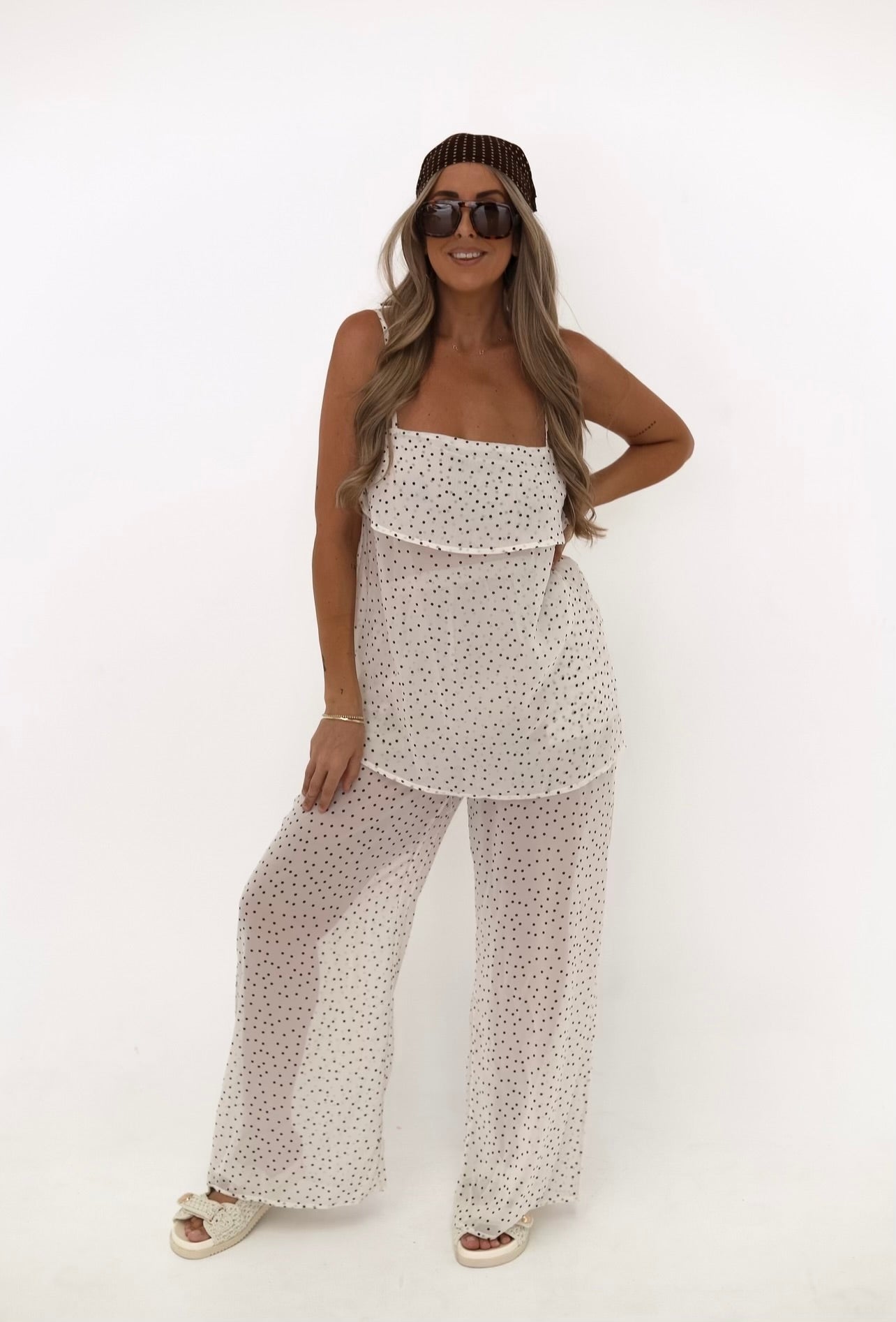 Sara Polka Set White