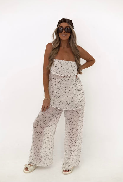 Sara Polka Set White