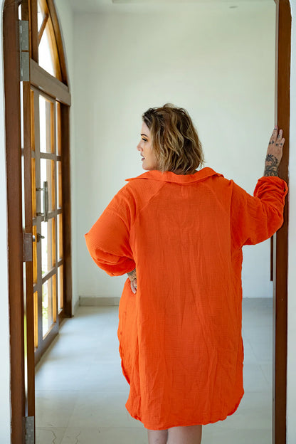 RAMA OVERSIZED SHIRT DRESS - VALENCIA