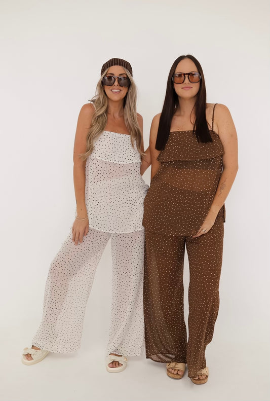 Sara Polka Set White