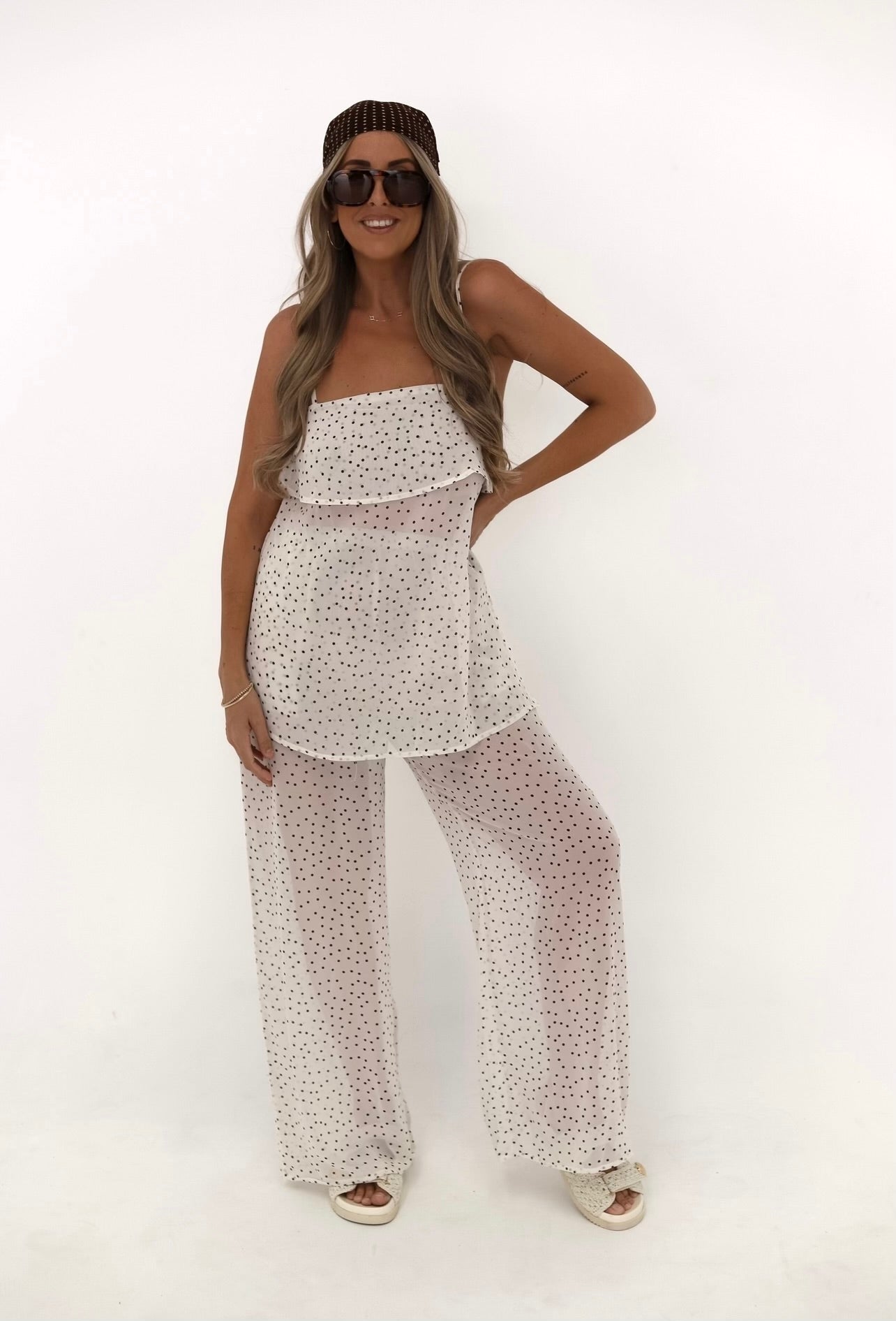 Sara Polka Set White