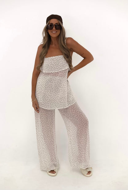 Sara Polka Set White
