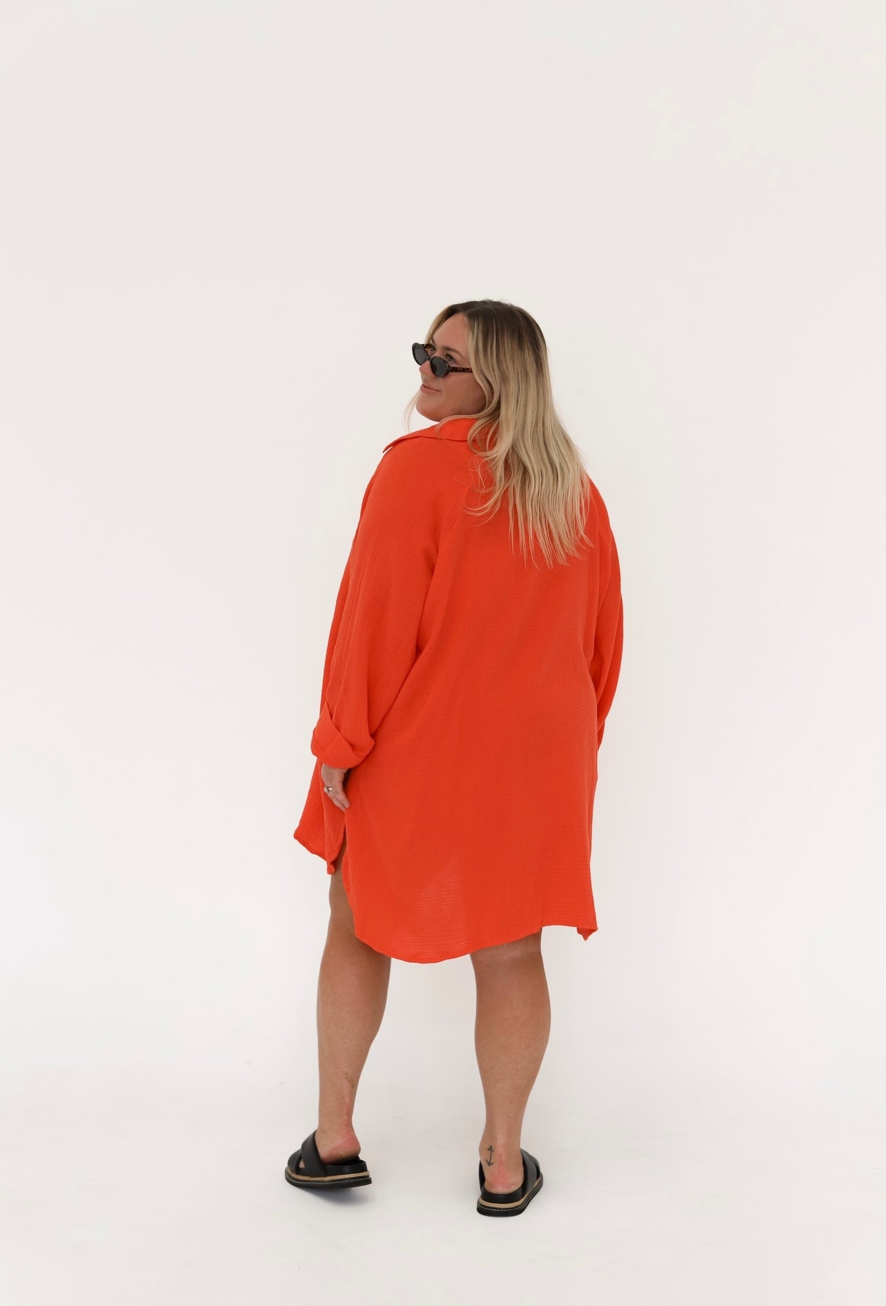 RAMA OVERSIZED SHIRT DRESS - VALENCIA