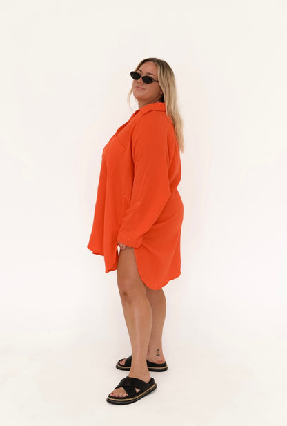 RAMA OVERSIZED SHIRT DRESS - VALENCIA