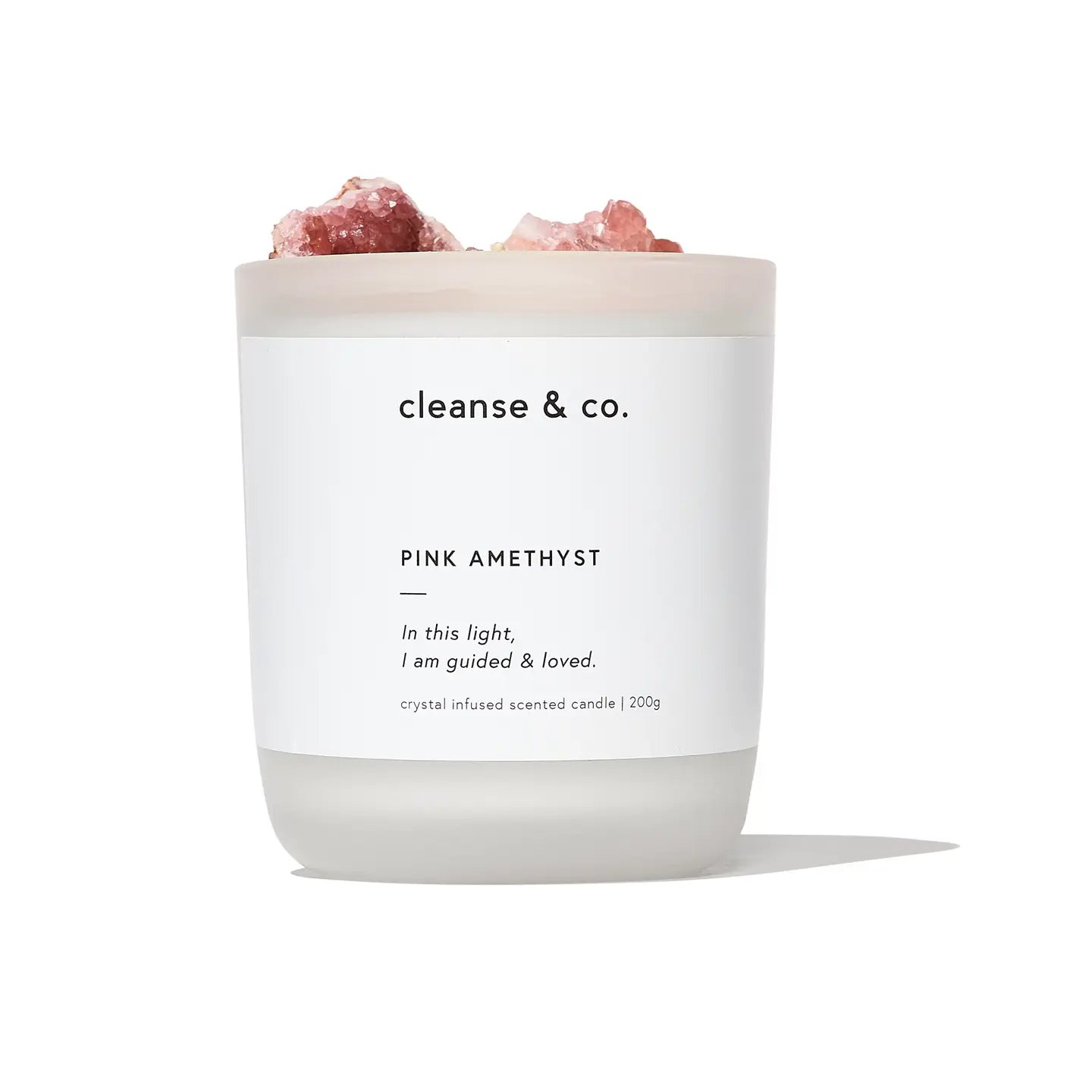 Pink Amethyst Intention Crystal Candle - Guided & Loved