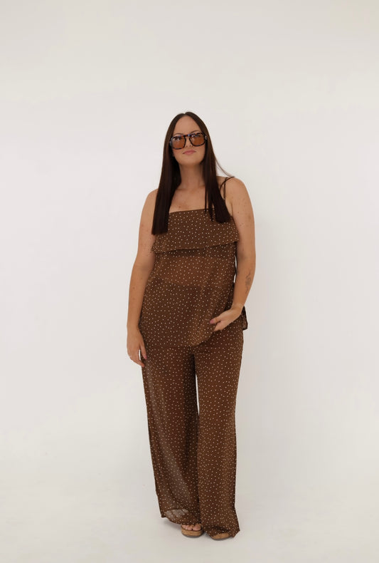 Sara Polka Set Brown