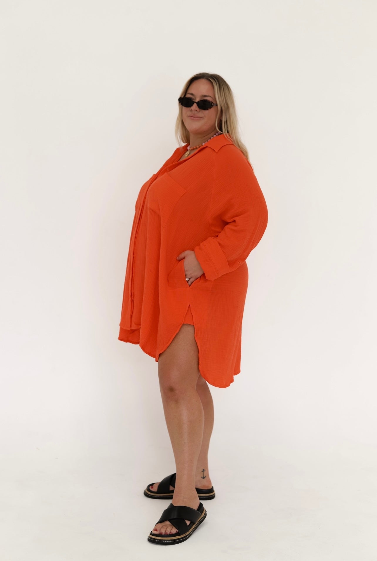 RAMA OVERSIZED SHIRT DRESS - VALENCIA