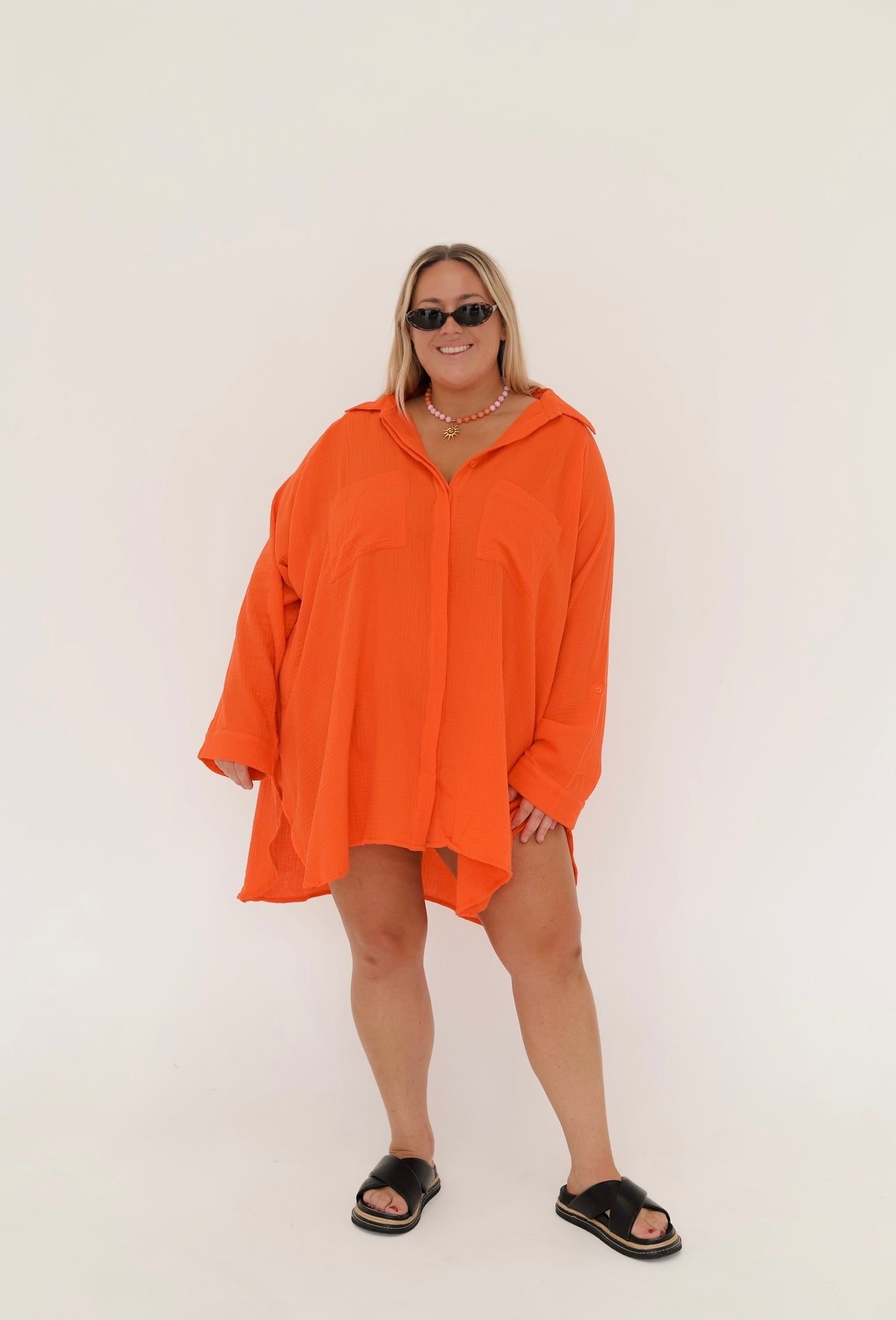 RAMA OVERSIZED SHIRT DRESS - VALENCIA