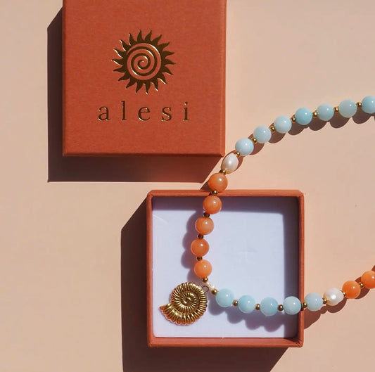 Freshwater Pearl Spiral Shell Beaded Necklace